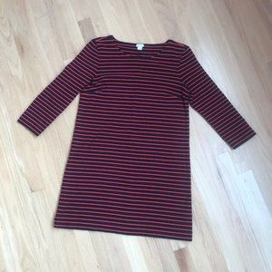 J. CREW Maritime Stripe Dress Navy & Red GUC | S